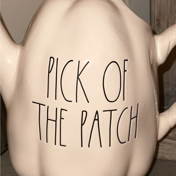 HTF Rae Dunn Seasonal/Fall Large Pumpkin Ceramic Watering Can/Jug - Picture 2 of 7